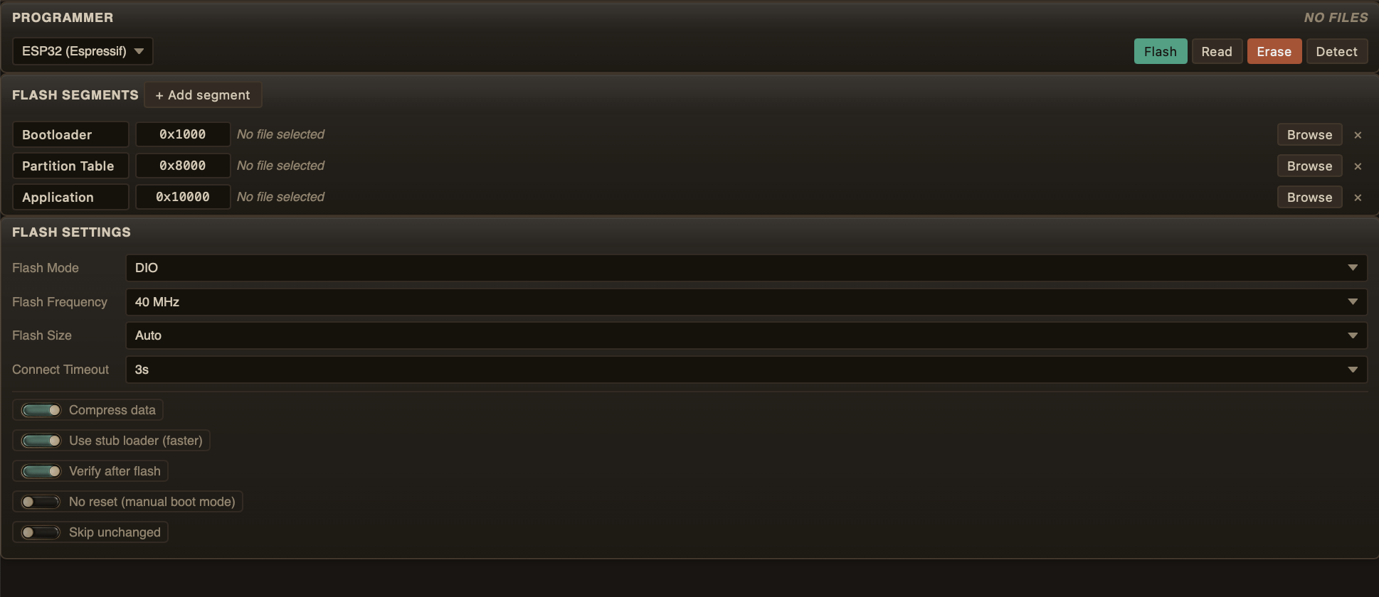 The Programmer tab