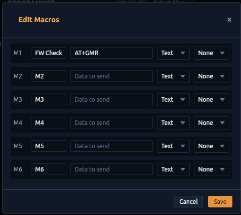 Edit Macros modal